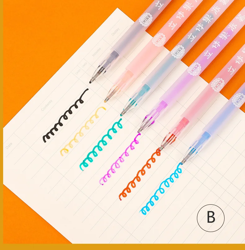 JIANWU 6 colors/set 1.0mm Creative jelly marker Painting graffiti DIY