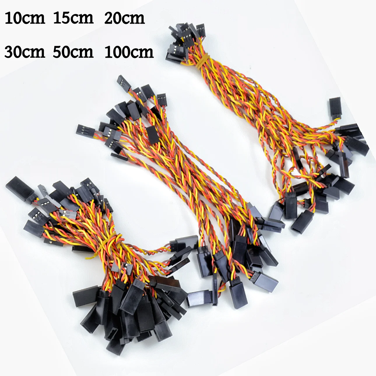 8 Stück/Set 10/15/20/30/50/100cm Servo-Verlängerungskabel 30/60 Adern für Futaba JR Störungsfreies Servo für RC-Helikopter-Teile