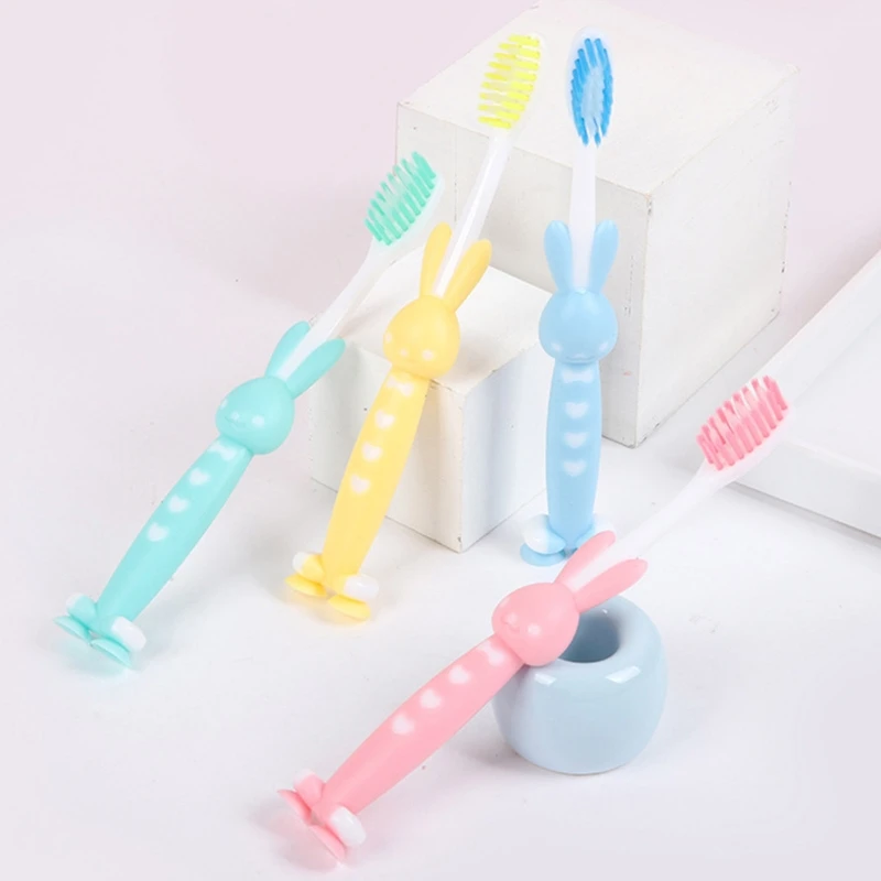 4pcs Cute Candy Color Tooth Brushes Baby Kids Toothbrush Soft Fine Bristles Teeth Brush Children Oral Care Cleaning Tool