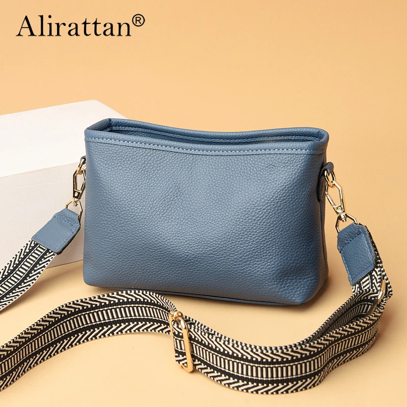 

Alirattan Wholesale Of Cowhide Women's Bags On The First Floor 2024 New Style Simple Litchi Grain Single Shoulder Messenger Bag
