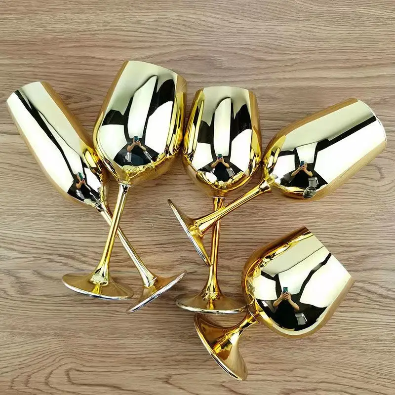 High Quality Electroplated Gold Glass Cup High Grade Crystal Glass Champagne Mug Drinking Glasses for Drinks Wineglass Wine Cups