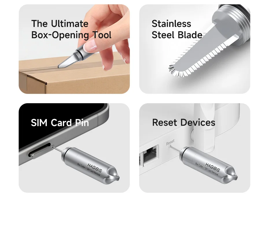 Hagibis Portable Box Cutter & SIM Eject Tool