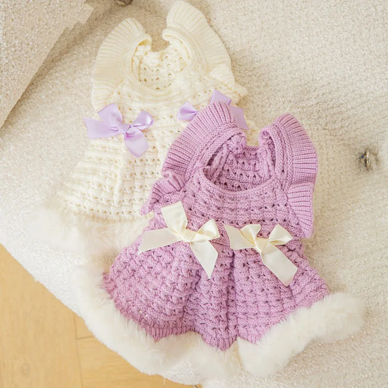 

Autumn and Winter Pet Clothes Knitted Princess Skirt Small and Medium-sized Dog Cute Warm Skirt Chihuahua Yorkshire Puppy Kitten