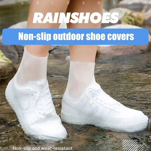 Couvre-chaussures imperméables et coordonnants avec bouton, couvre-chaussures  durables, couvre-chaussures de créateur, 2 tons, blanc, galoches -  AliExpress