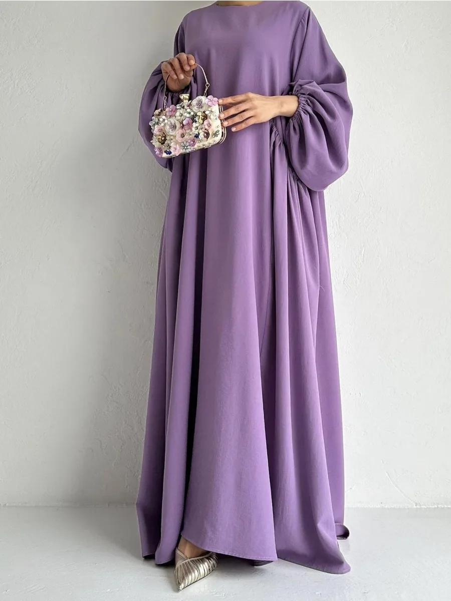 Eid Muslim Women Dress Abaya Morocco Party Dresses Abayas Ramadan Lantern Sleeve Prayer Long Sleeve Robe Musulman Maxi Vestidos
