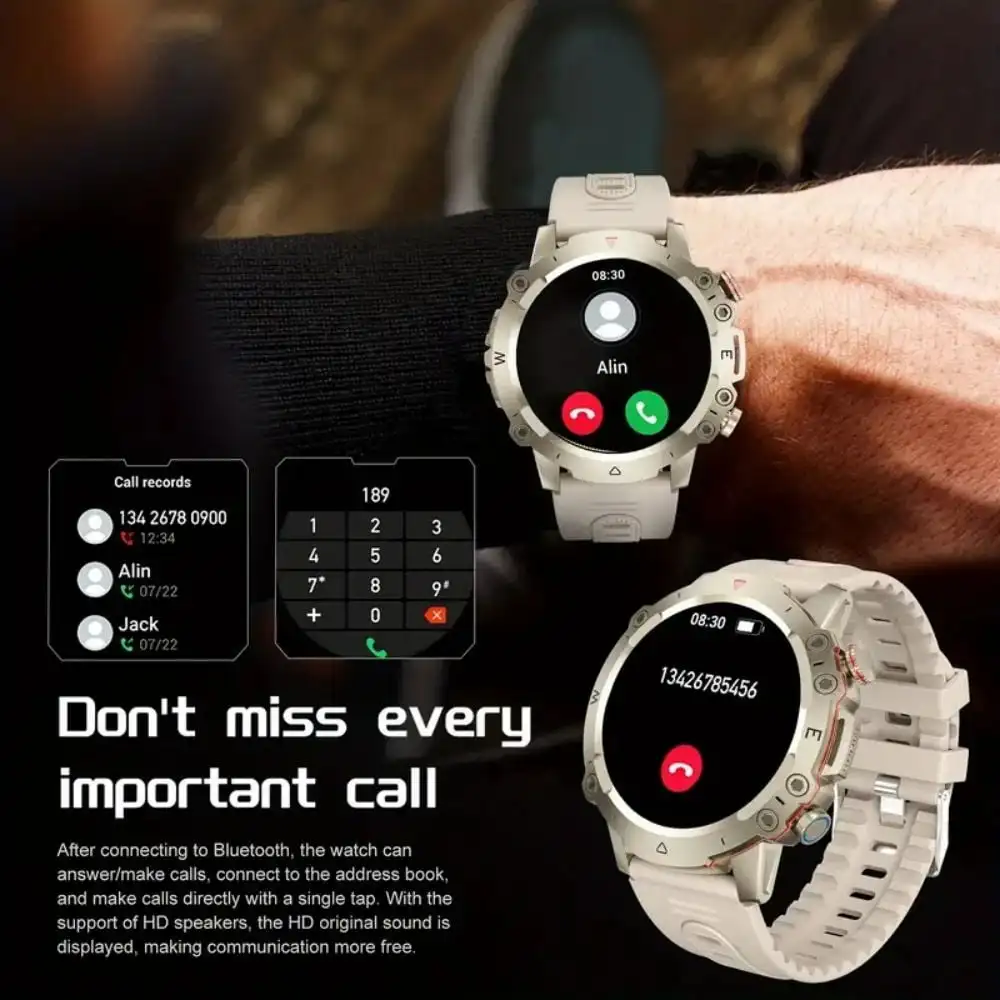 2026 New HD Full-Touch Smartwatch,Wireless Calling/Multiple Sports Modes/Alarm/Music/Watch Faces,Suitable for Android & iPhone 3