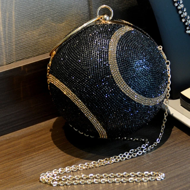 Luxury Basketball Diamond Party Evening Bag Purses and Handbag for Women  Ball Shape Shoulder Bag Clutch Designer Crossbody Bag