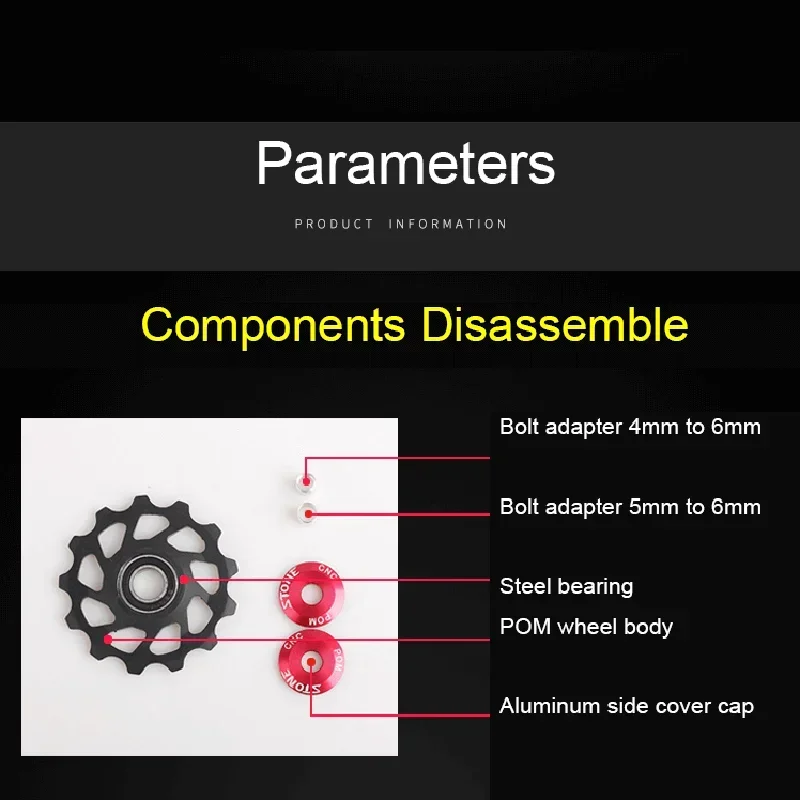 Stone Pulley Wheel Gear Guide Roller Jockey 10t 11t 13t 15t 17t Bearing Road MTB Bike Bearings Rear Derailleur X4 Shimano M370