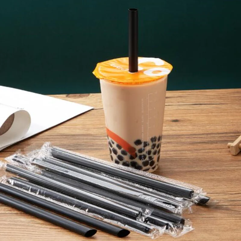 100pcs Big Milkshake Straws Bubble Boba Milk Tea Plastic Thick Straws  Smoothie Cold Drinking Drinkware Bar Accessories - AliExpress