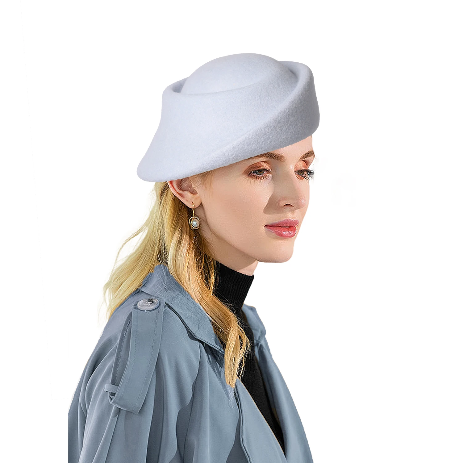 Cappello A Cilindro (Top Hat) Unisex In Feltro Di Lana 100% - Viola - Foto 9