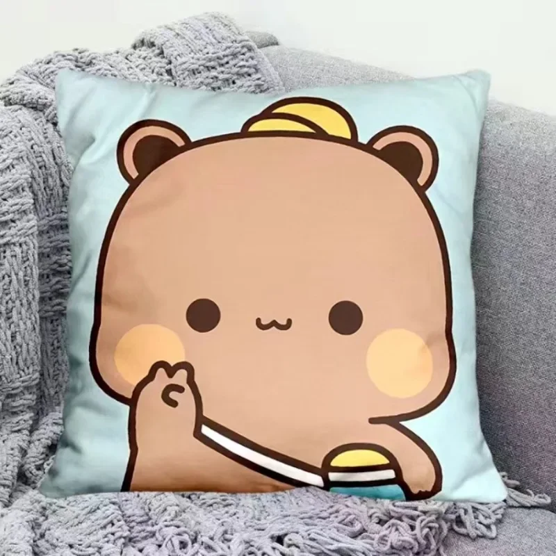 Yier Panda Cute Throw Pillow Bubu Dudu Cartoon Square Pillows Kawaii Anime Soft Waist Sofa Cushion Car Home Bedroom Decoration plush toys chair cushion