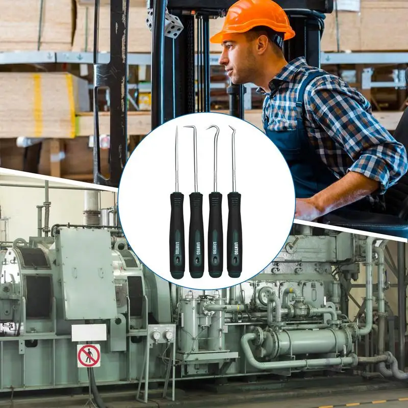 4Pcs 선택 및 후크 세트 자동차 자동 오일 씰 O 링 씰 가스켓 풀러 선택 오일 씰 스크류 드라이버 세트 자동차 자동 차량 선택 도구