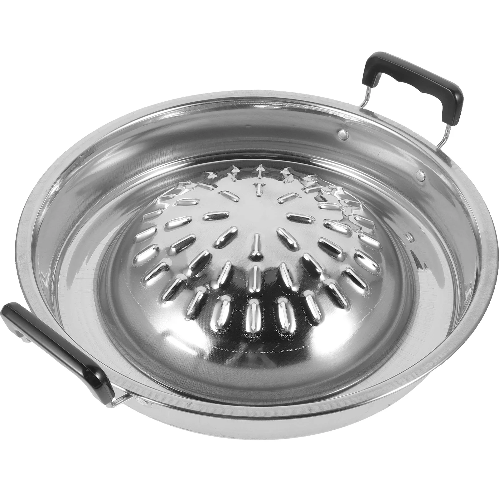 

BBQ Grill Pan Bbq Plate Stovetop Korean Bbq Non-Stick Round Barbecue Grill Pan Stainless Steel Meat Grilling Pan Round