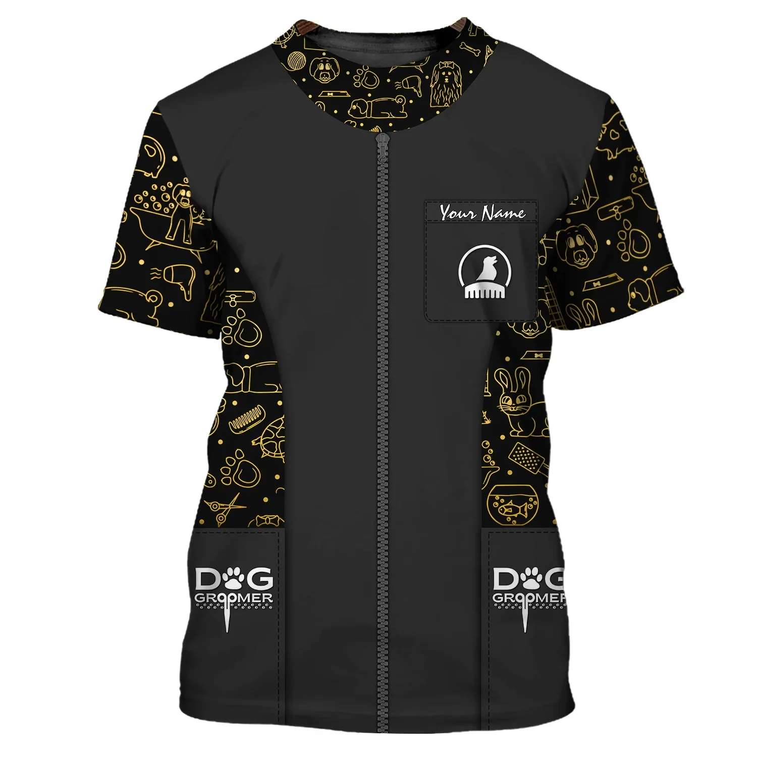PLstar Cosmos Neueste Pet Groomer Sommer männer T-shirt Personalisierte Hund Groomer Name 3D Gedruckt t-shirt Unisex Casual Tops DW170 – Detail 18