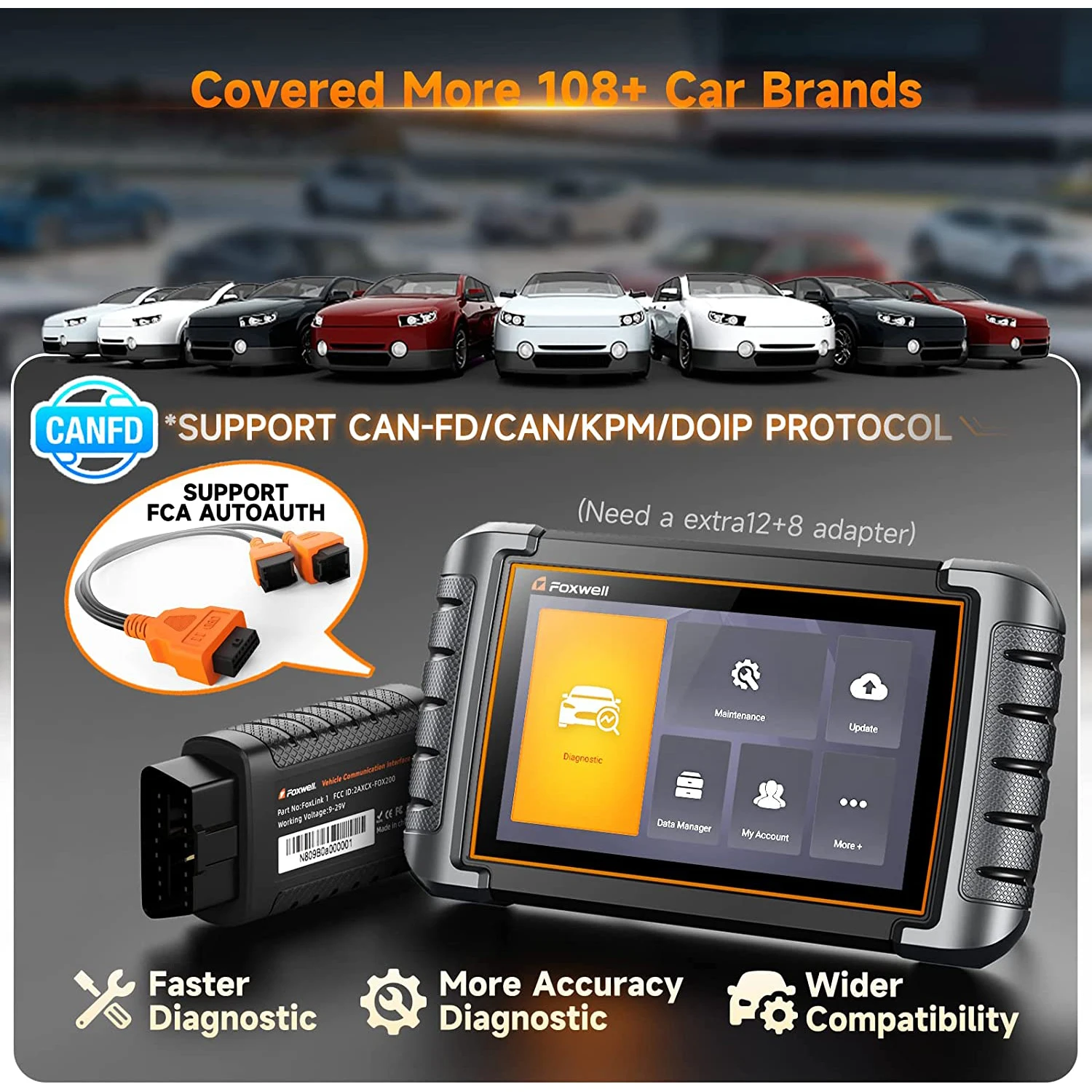 FOXWELL NT809BT All System Bidirectional OBD2 Scanner DPF TPMS OIL 30+ Reset Auto Professional Automotive Car Diagnostic Tool 6