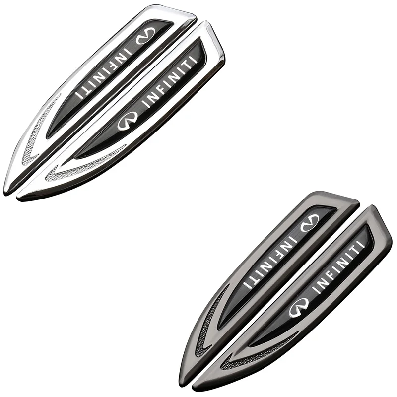 2pcs/1pair Infiniti Metal Car Fender Tail Logo Side Marker Sticker Side Badge Creative
