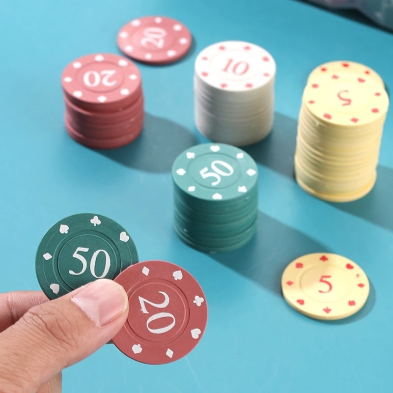 100Pcs Casino Chip Game Chip Teaching Coin Plastic Counting Counters Small Learning Counters