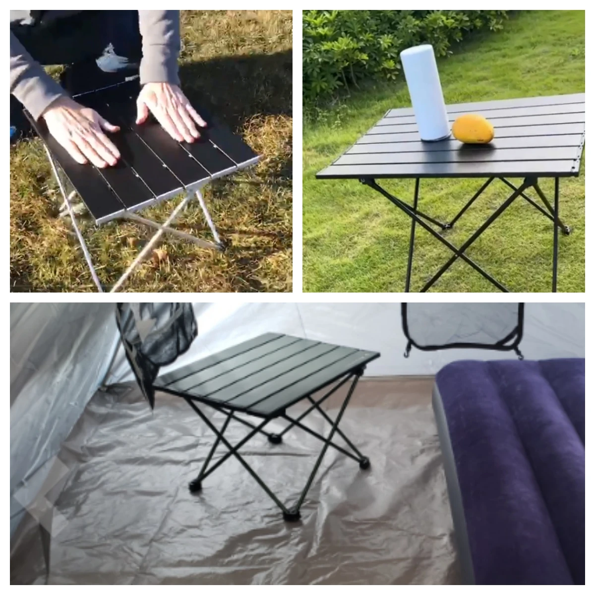 Portable Aluminum Folding Table Outdoor Dinner Hiking Camping BBQ Traveling Desk Alloy Ultra-light Table Blue Pink Gray Small