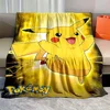 Pokemon Cartoon Anime Flannel yellow Blanket Pikachu Figures Home Sofa Lunch Break Blankets Children Student Christmas Kid Gift 4