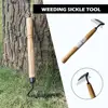 Composite Steel Long Neck Bend Handle Sickle Multi-functional Hand-held Weeding Sickle Hoe Outdoor Gardening Hand Tool 1