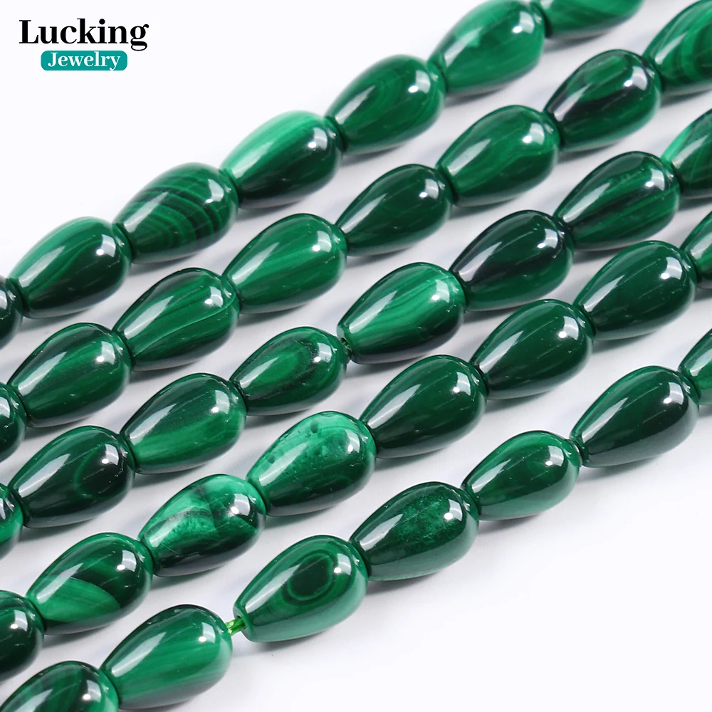 Natural Green Malachite 6*10mm Teardrop Beads - Healing Crystal for DIY Jewelry Making Earrings, Necklaces, Spiritual Protection 4