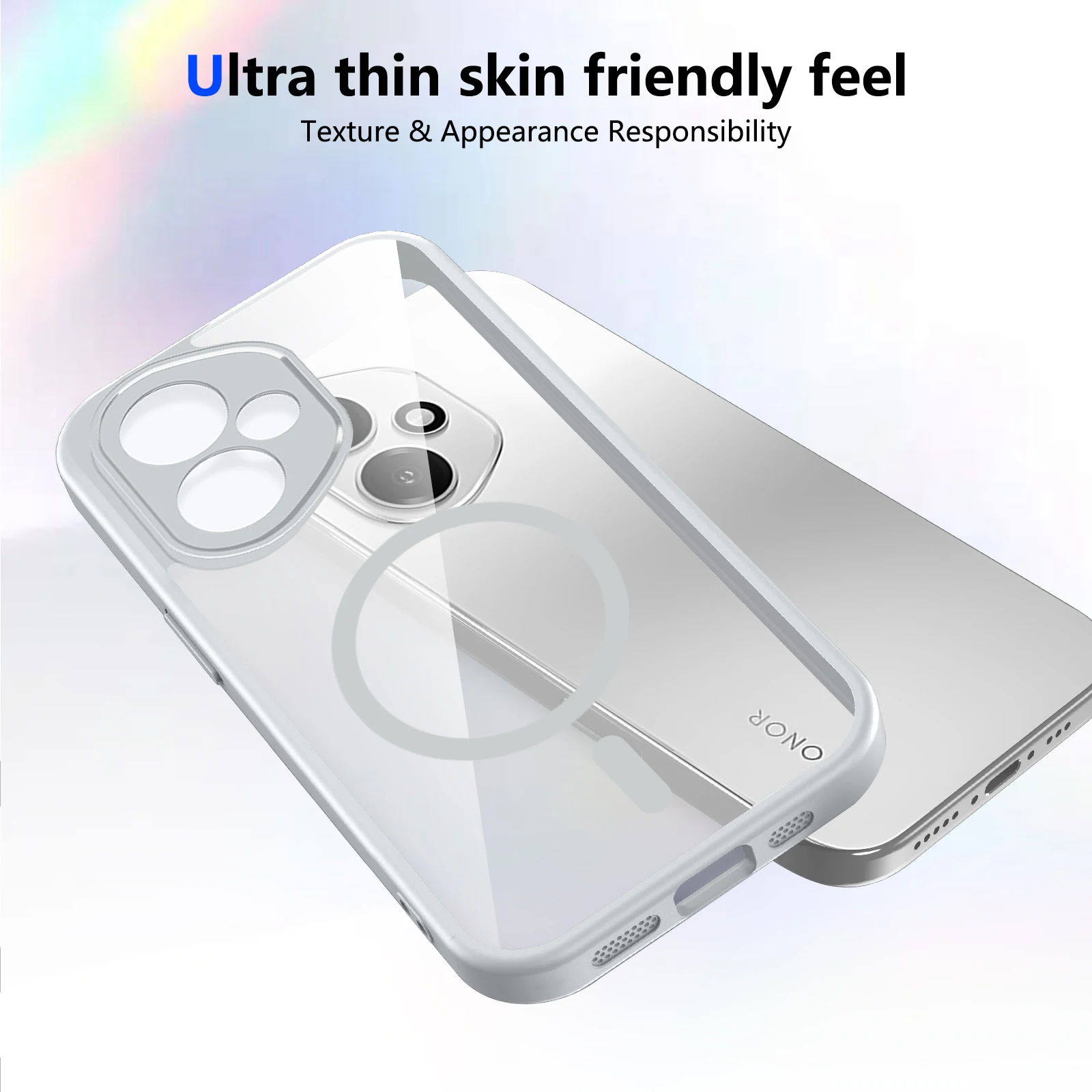 For Honor 400 Pro Magnetic Wireless Charging Protective Case - Anti-Fall Transparent Hard Shell