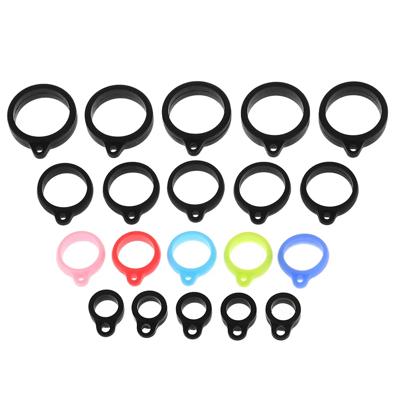 10Pcs Rubber Ring Rope Pen Lanyard Holder Soft Hoop Universal 8mm/13mm/20mm/16mm Silicone Ring Bands Silicon Rings