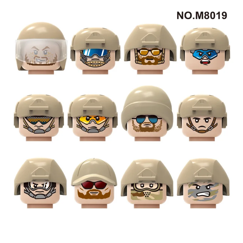 12 Pcs/Set M8019 Anti Terror Force Building Blocks Special Weapons Tactics Army Action Figure Kids Assemble 3D Mini Bricks Toys