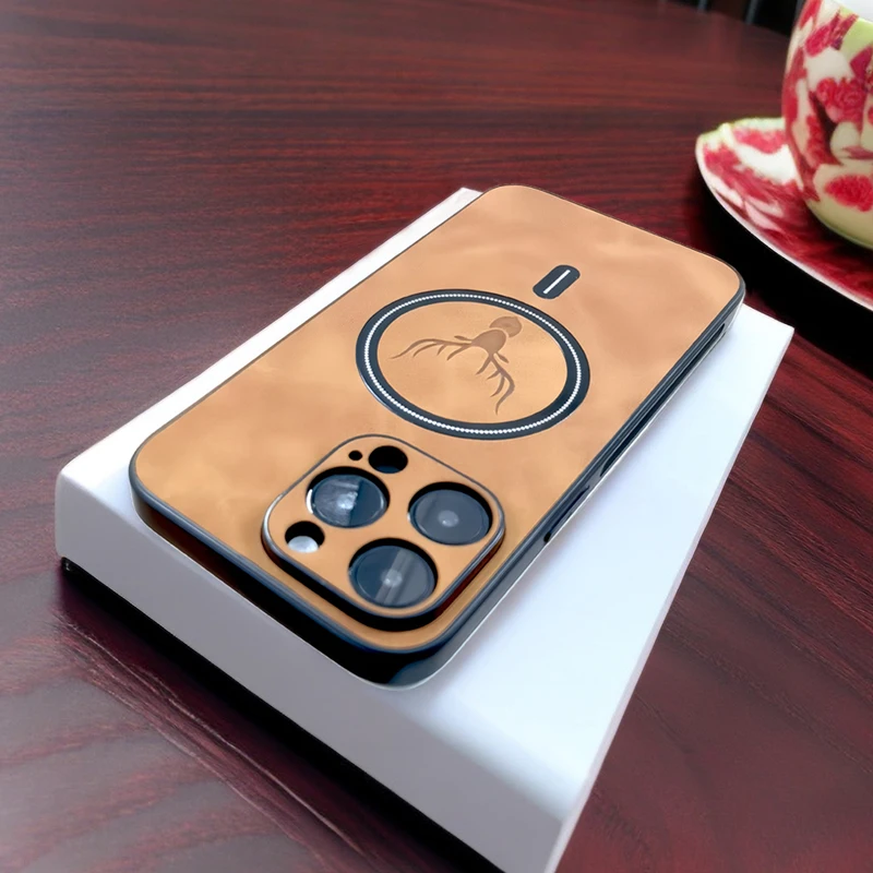 thumbnail image 1 of Luxury PU Leather Case For iPhone 15 14 13 12 11 Pro Max 15Pro 14Pro 13Pro iPhone15 iPhone14 For Magsafe Wireless Charge Cover a, 1 of 5