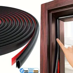 Durable Waterproof Self - Adhesive Rubber Weather Stripping Seal Strip (Black)