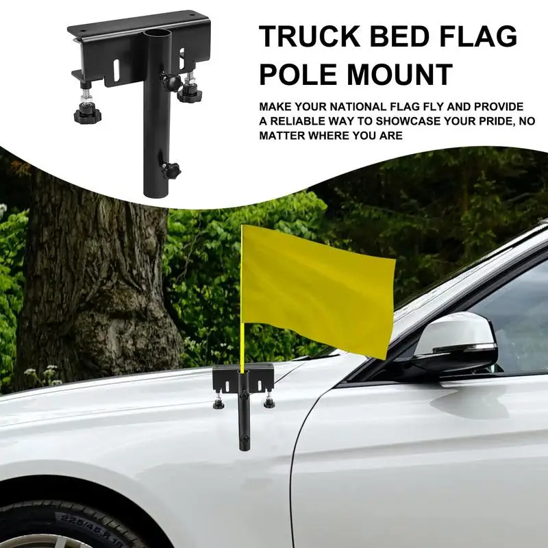 Hitch Flag Mount No Drilling Trailer Bed Mount Holder Fit Up To 1.2 Inch Flag Pole Automotive Accessories Flagpole Mounting
