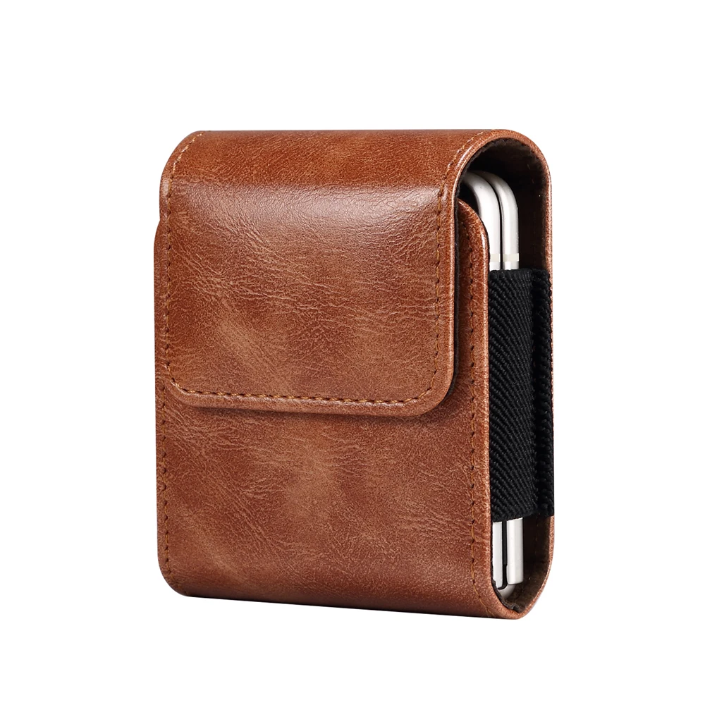 Men's Leather Waist Bag with Belt Clip - Stylish Holster Pouch Case