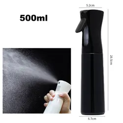 High Pressure Continuous Mist Spray Bottle for Hair and Makeup (Multiple Size Options) (500ml black)