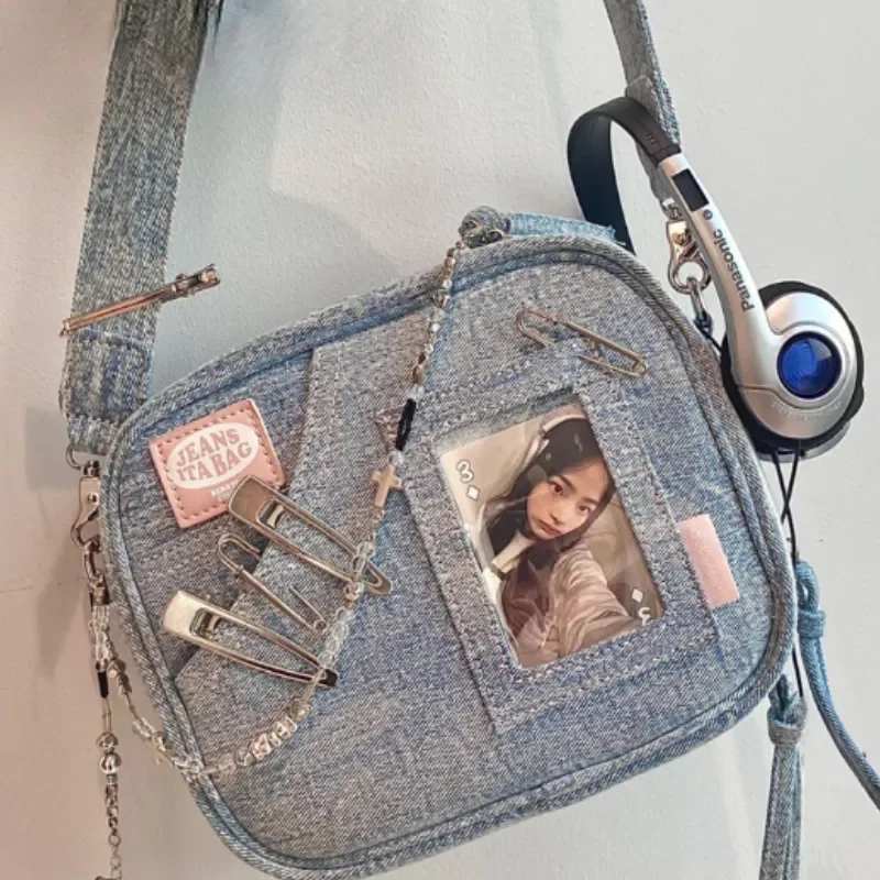 

Ins Vintage Denim Handbag Cute Casual Fashion Chase Star Pain Bag 2023 Spring New Fashion Designer Luxury Square Bag