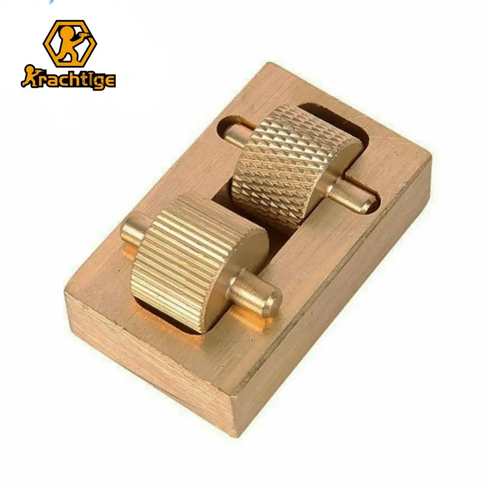 

Krachtige Leather Brass Hand Sewing Tools 2 Roller Brass DIY Hand Sewing Set + Edge Rollers Craft Diy Oil Painting Box Copper