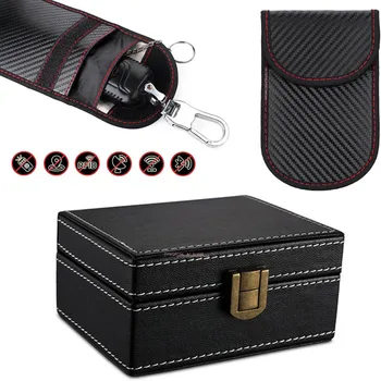 Faraday Box for Car Key fob Protector Fabric Key Fob Protector Box Leather Faraday Antitheft Products for Car Keys Protector 1