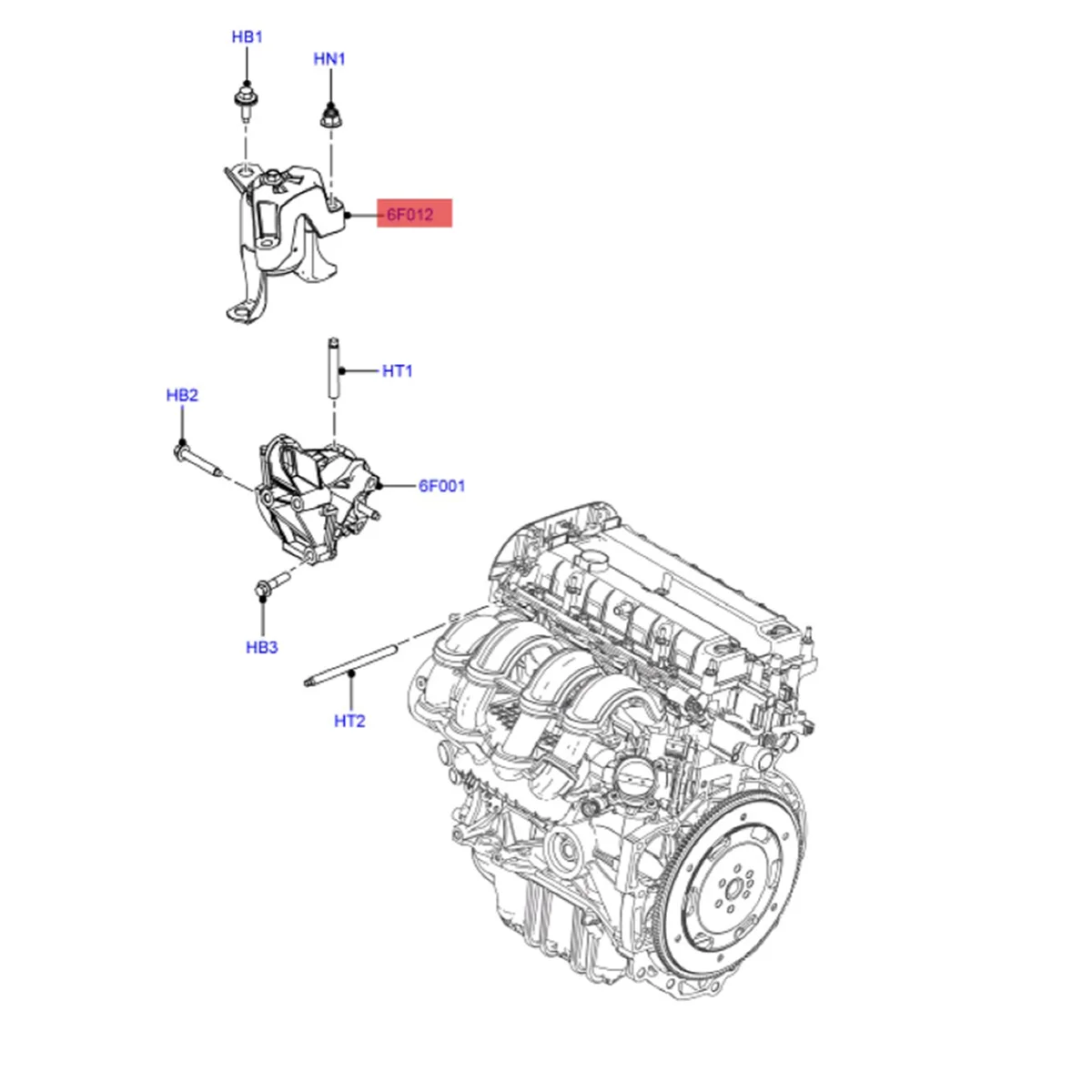 

3 шт., набор креплений двигателя для Ford Ecosport 2012-2014, резиновый кронштейн коробки передач