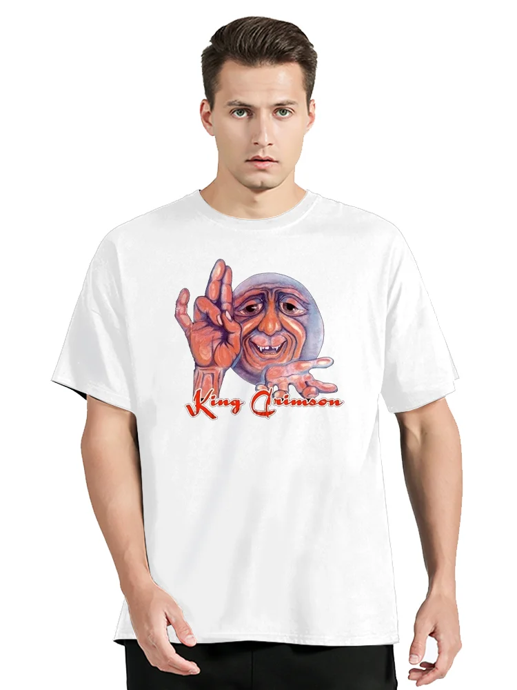 Shop Shirts 반소매 Zomer O-Neck Mens Black Tee 남성용 King Crimson English Rock Band T 셔츠 의류