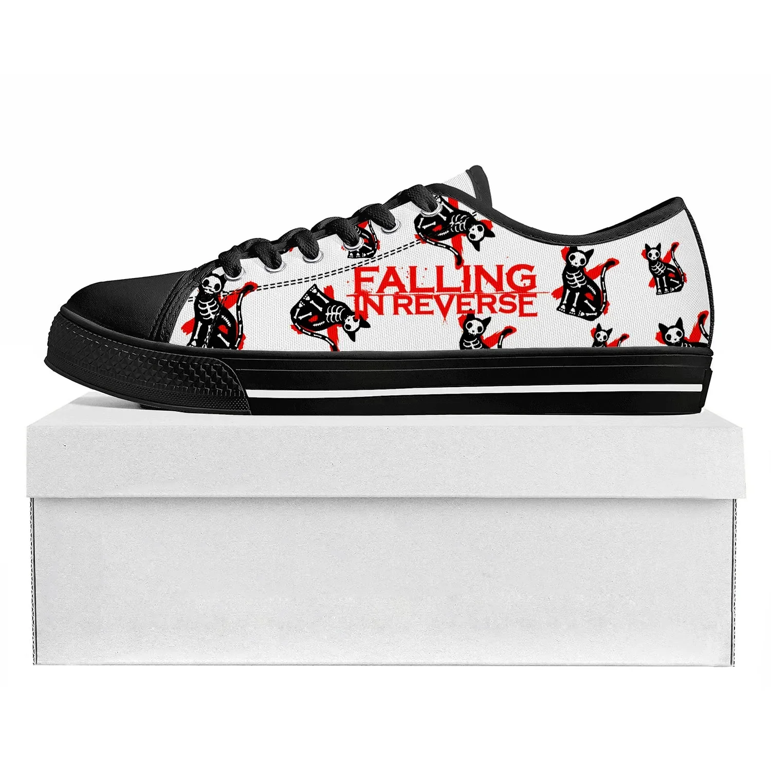 Falling In Reverse Low Top Punk Rock Band High Quality Sneakers Mens Womens Teenager Custom Shoe Couple Canvas Sneaker Shoes