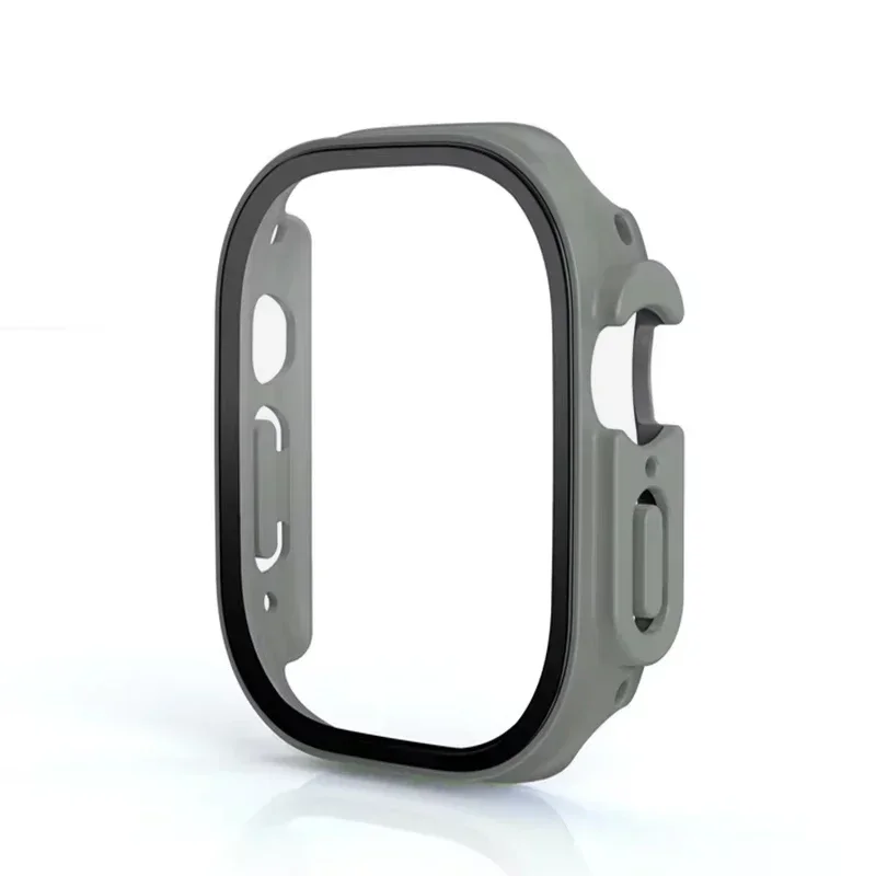 Enhanced Screen Protector Case with Tempered Glass Film and PC Cover for Apple Watch Ultra 49mm - Durable Shell Accessory
