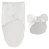 Love Heart Baby Blanket Bows Hat Set Cotton Newborn Swaddle Solid Color Infant Sleeping Swaddle Wraps for All Seasons New 0-24M 5
