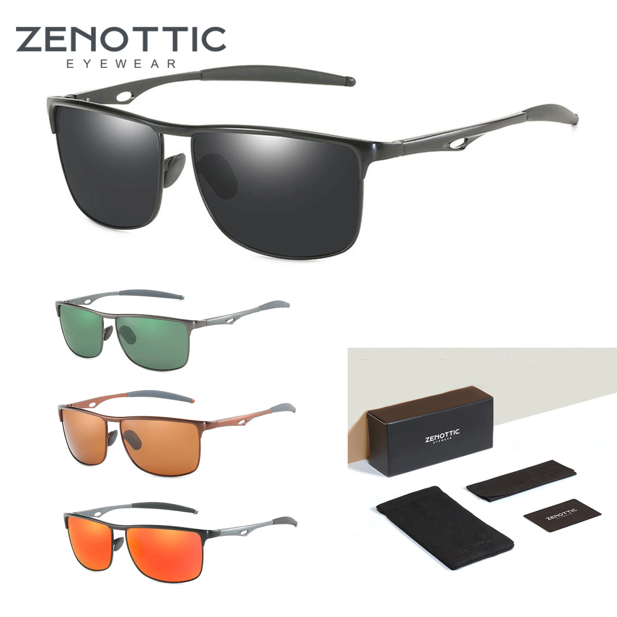 ZENOTTIC Aluminium Sport Polarisierte Sonnenbrille Für Männer Frauen Verspiegelte UV400 Anti-Glare Fahren Sonnenbrille