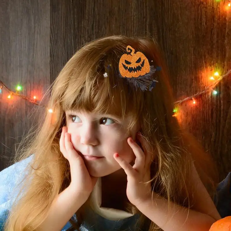 Halloween Glitter Hair Clips For Kids Long-Lasting Halloween Hairpin Hair Clips Comfortable Glitter Headband For