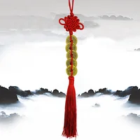 Home Chinese Knot Hanging Decor Good Luck 29cm Brass+cotton Rope Car Hanging Copper Coin Feng Shui Decor Health 1