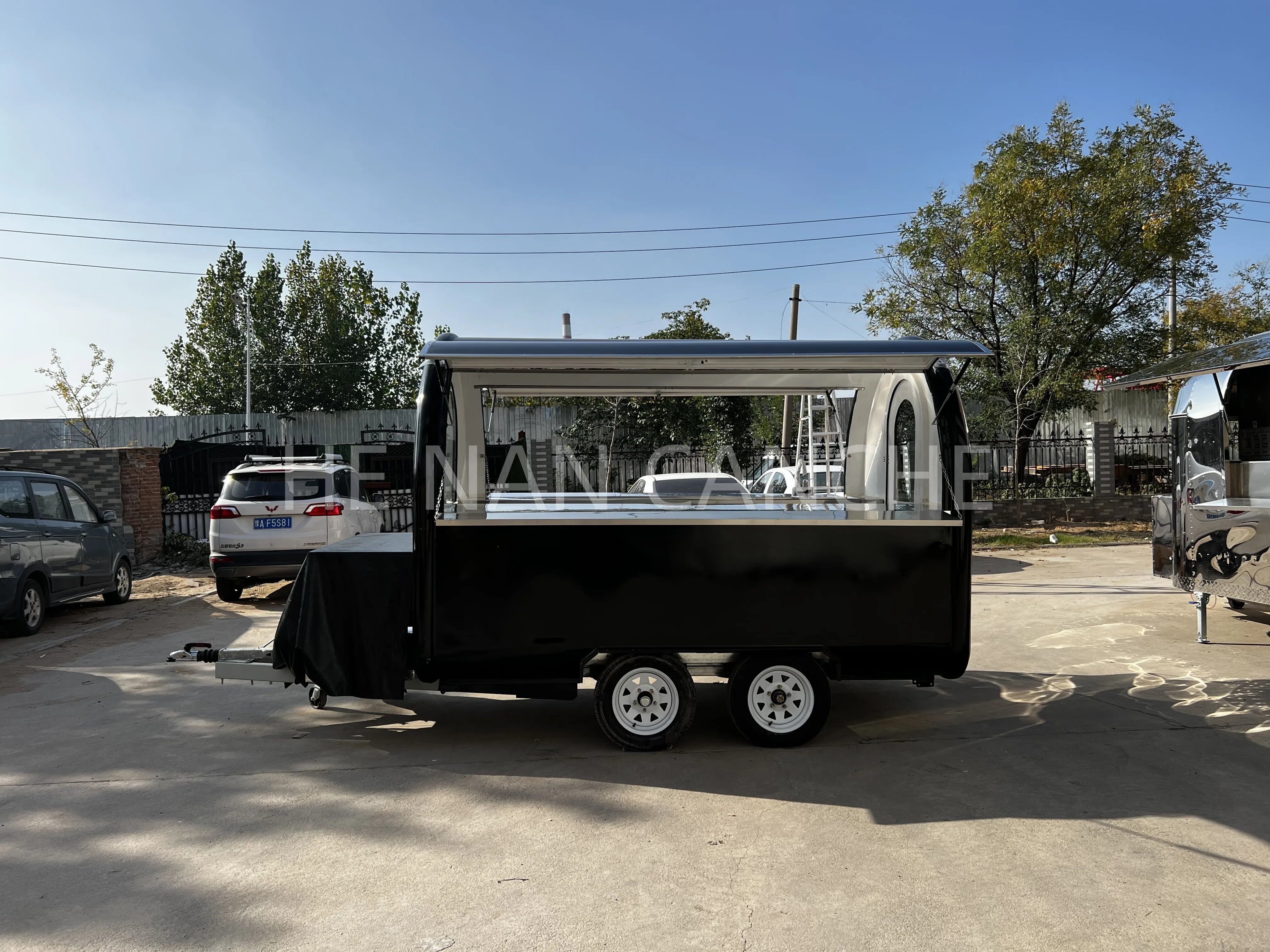 ISO approved American standard street food trailers with 3 sinks, ice cream mobile stalls & hot dog cart