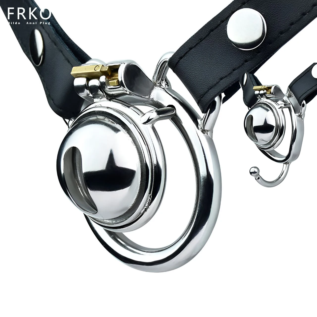 FRKO Male Small Chastity Cage With Piss Hole Stainless Steel Strap On Belt SM Abstinence Restraint Device Lock Cock Penis Rings