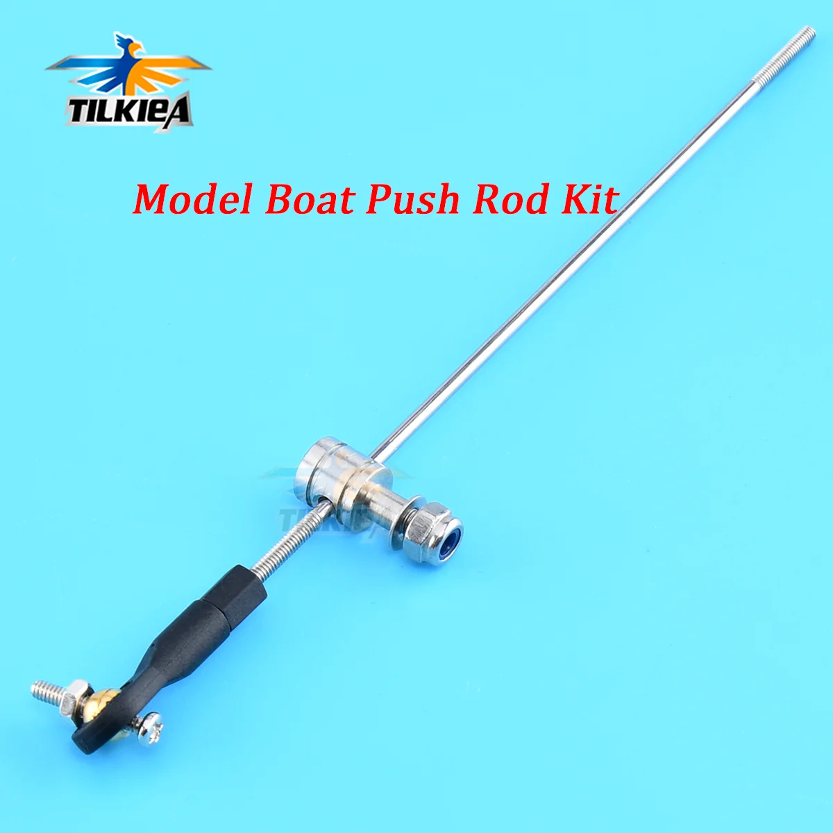ערכת מוט דחיפה לסירת מודל RC כוללת קצה מוט פלסטיק M2 + עצירות קישור + מוט משיכה M2 עבור שרוולים
