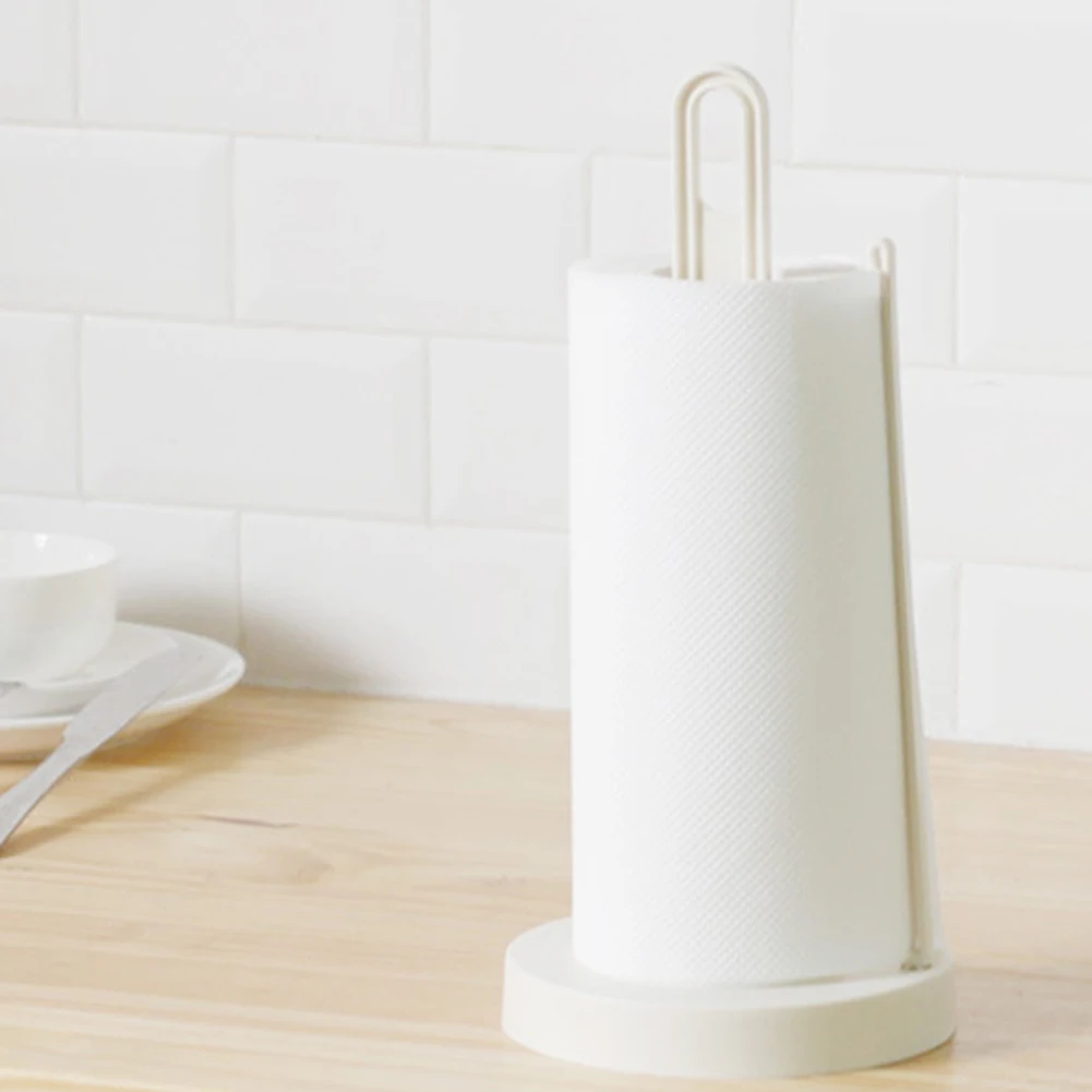 Description Picture 2 of item1pc Kitchen Roll Paper Towel Holder Tissue Stand Napkins Rack Portable Widened Top Suction Cups Home Kitchen Decoration Storage
