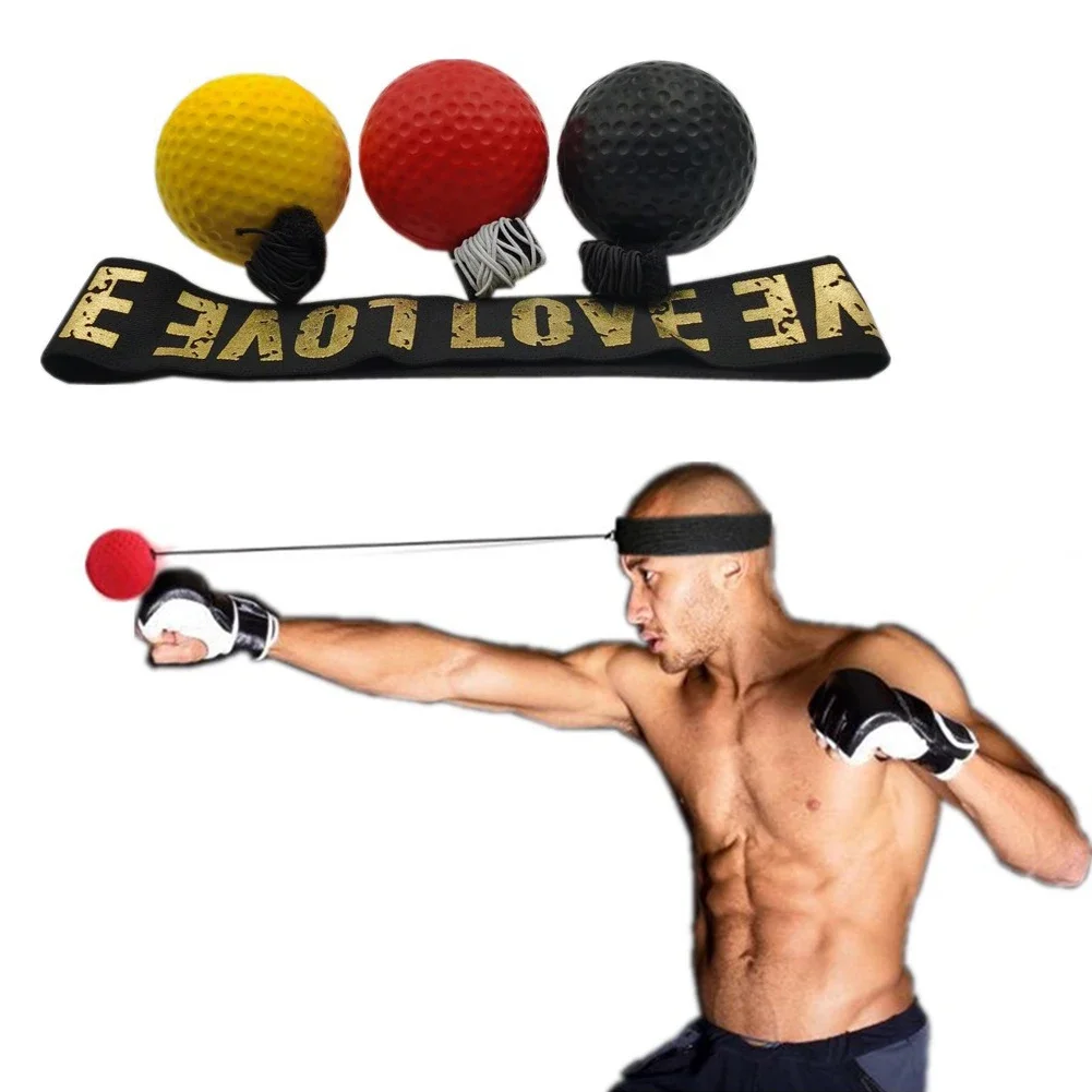 Head-mounted PU Punch Ball Boxing Training Ball Improve Speed with Adjustable Headband Ultimate Reflex Boxing MMA Gear