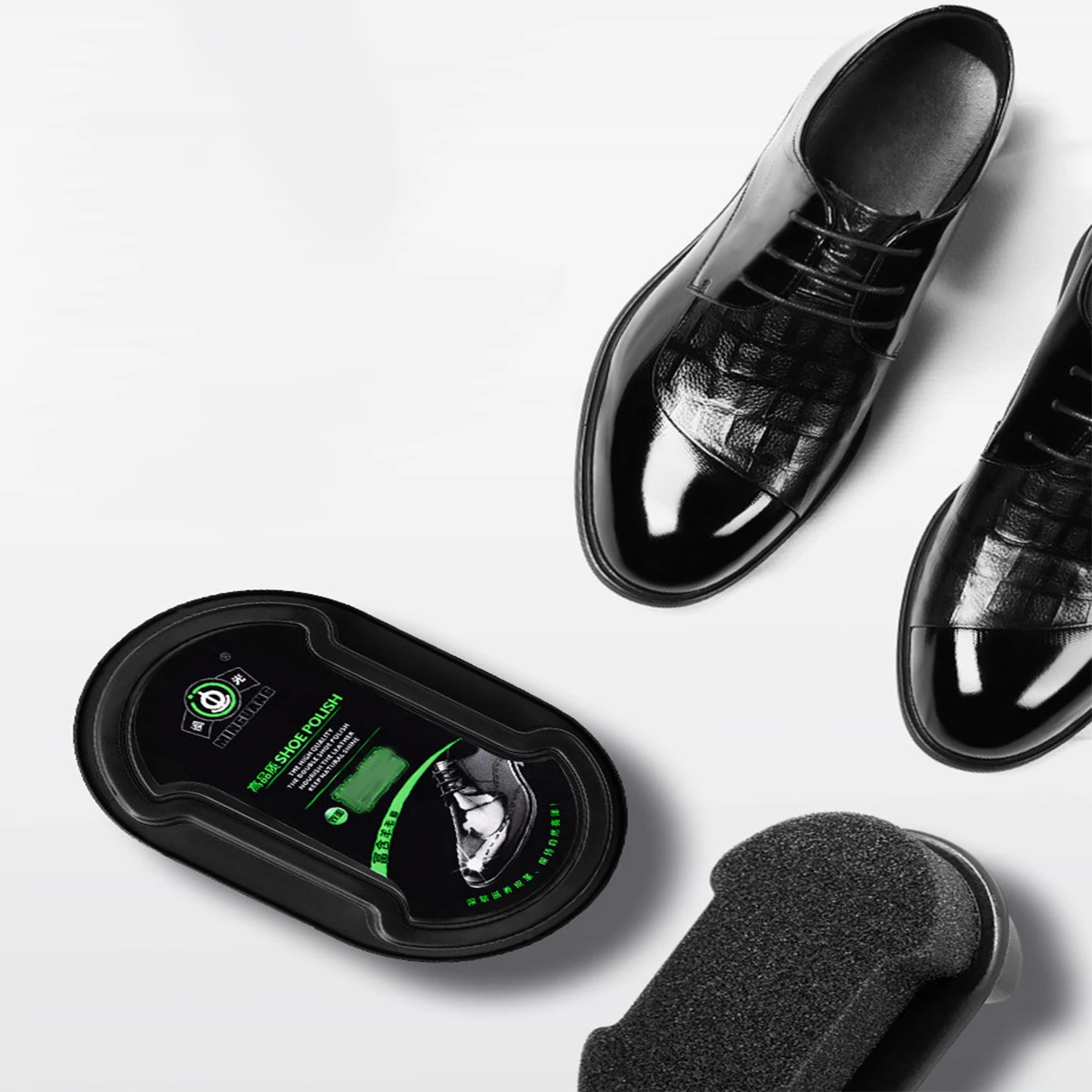 Multi-functional Double-faced Shoe Polish Colorless Light Shoes Rub Leather Cleaner Shoes Brush Care Sponge Transparent Wax